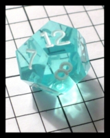 Dice : Dice - 12D - Gamescience Aqua Transparent with White Numerals - FA collection buy 2010